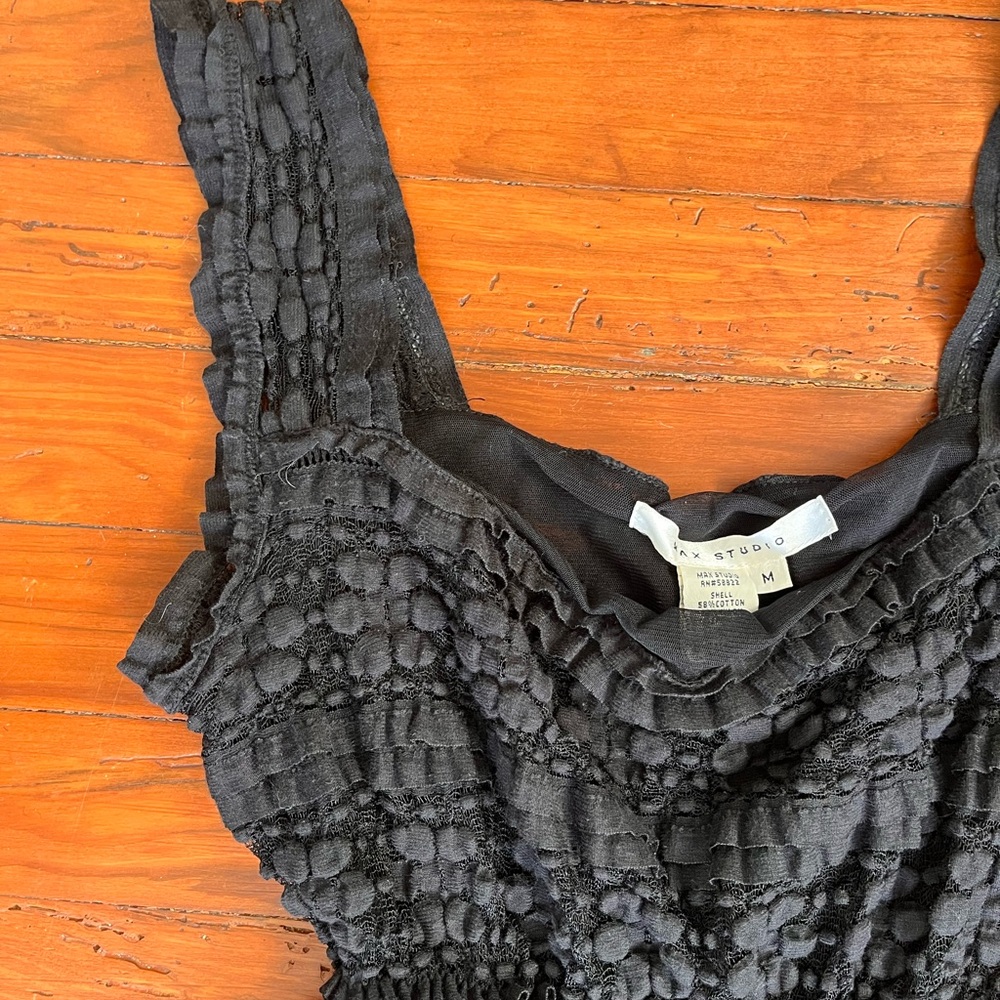 Max Studio Black Textured Top - Picture 3 of 4